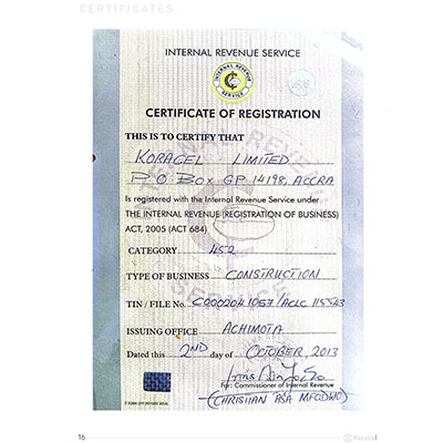 Certificate of Registration